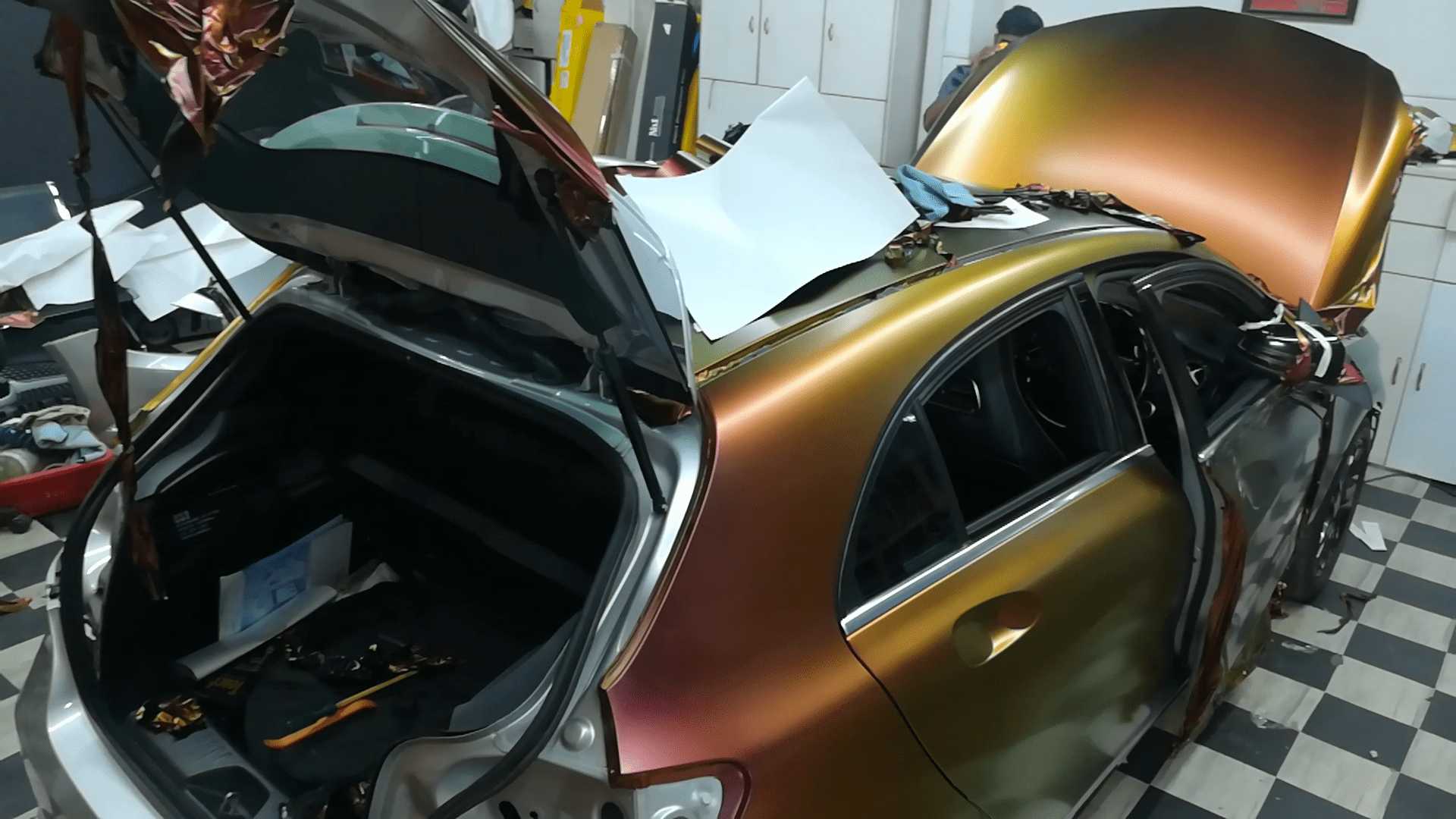 Benz A class vinyl custom wrap @ TAS Detailing Studio